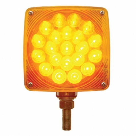 45 LED Single Stud Double Face Turn Signal Light (Passenger) - Amber &amp; Red LED/Amber &amp; Red Lens