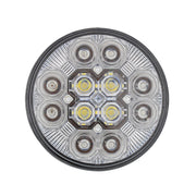 4" Round Combo Light With 12 LED Stop, Turn & Tail & 16 LED Back-Up - Red LED/Clear Lens