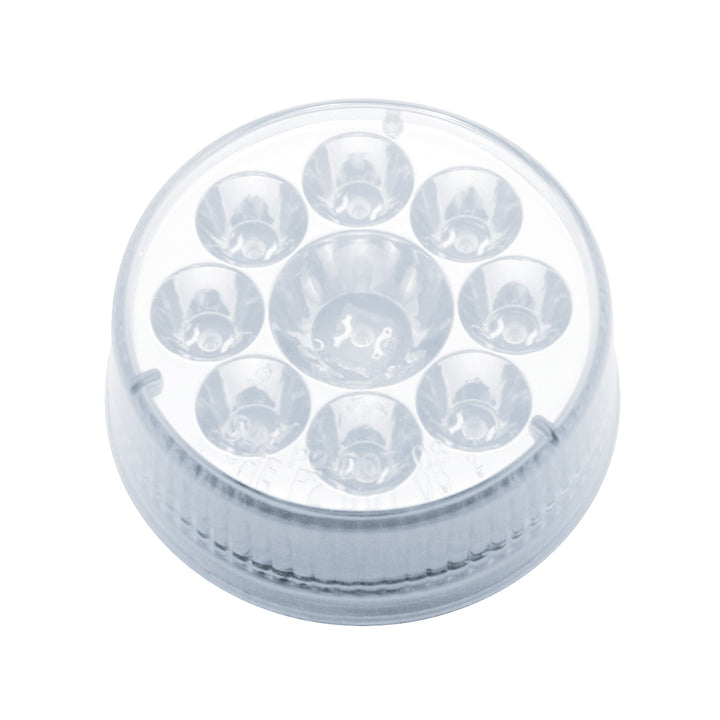 9 LED 2-1/2" Round Pure Reflector Light (Clearance/Marker) - Red LED/Clear Lens