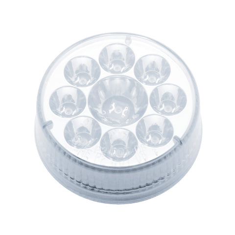 9 LED 2-1/2" Round Pure Reflector Light (Clearance/Marker) - Red LED/Clear Lens