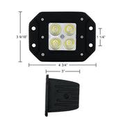 4 High Power LED Flange Mount Work Light - Flood Light