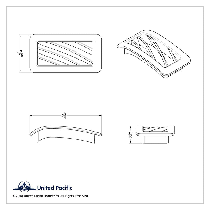 Chrome Plastic A/C Vent For 2001-2005 Peterbilt - Passenger