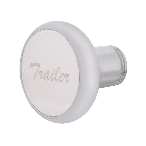 "Trailer" Deluxe Air Valve Knob - Stainless Plaque With Cursive Script