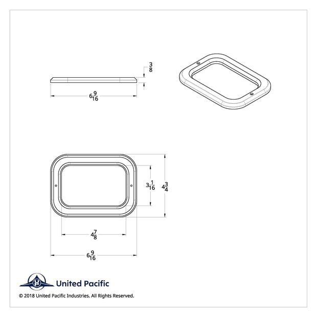 Chrome Rectangular Light Bezel
