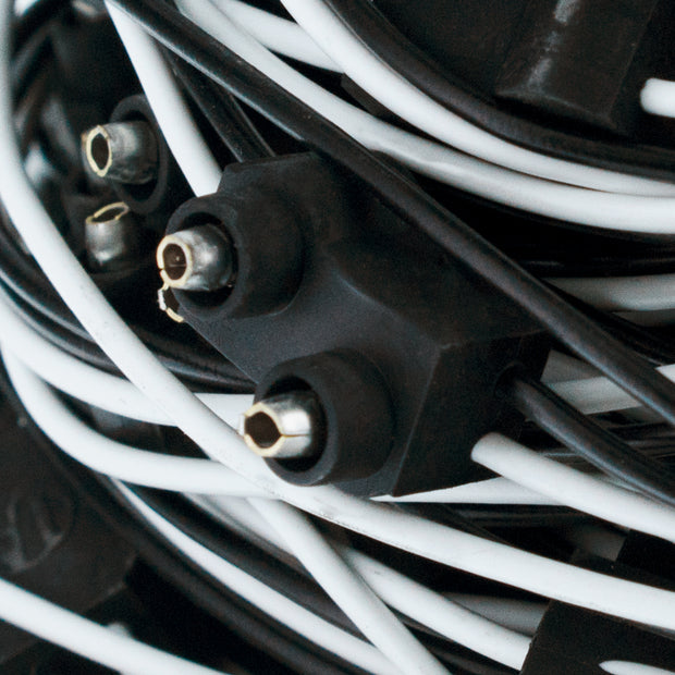 100 Count 2-Prong Male Bullet Plugs 16G Wire Harness Roll - 100' W/12" Lead Between Plugs