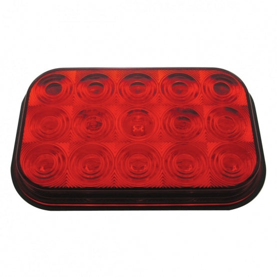 15 LED Rectangular Light (Stop, Turn & Tail) - Red LED/Red Lens