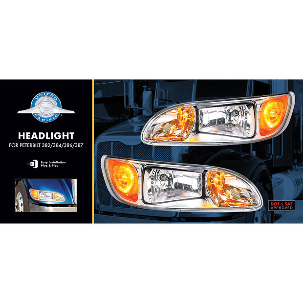 Headlight For 2008+ Peterbilt 382/384/386/387 - Passenger