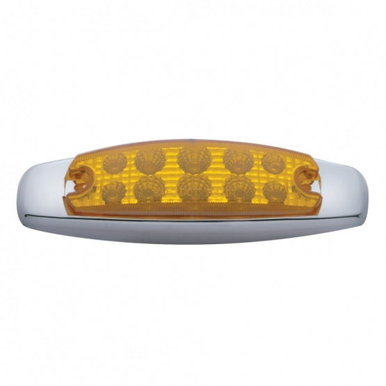 10 LED Reflector Rectangular Light (Clearance/Marker) - Amber LED/Amber Lens