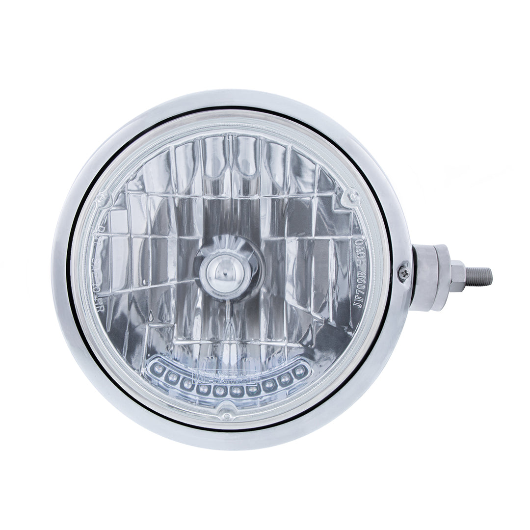 SS Guide 682-C Style Headlight Assembly W/Crystal Lens &amp; 10 LEDs Position Light - R/H (Horizontal Mount)