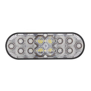 6" Oval Combo Light With 14 LED Stop, Turn & Tail & 16 LED Back-Up - Red LED/Clear Lens