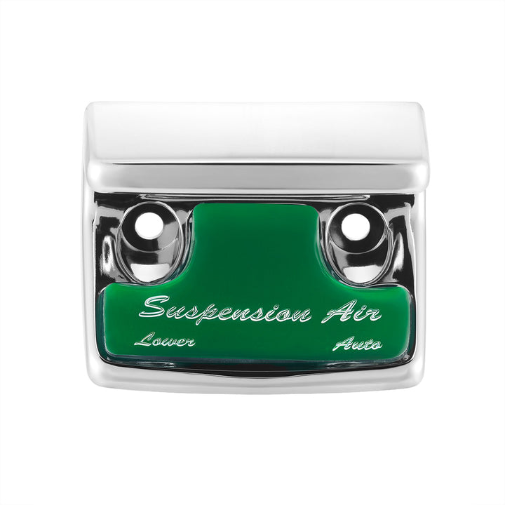 Chrome Plastic Suspension Air Switch Guard With Glossy Sticker For 1990-2010 Freightliner Classic-Green