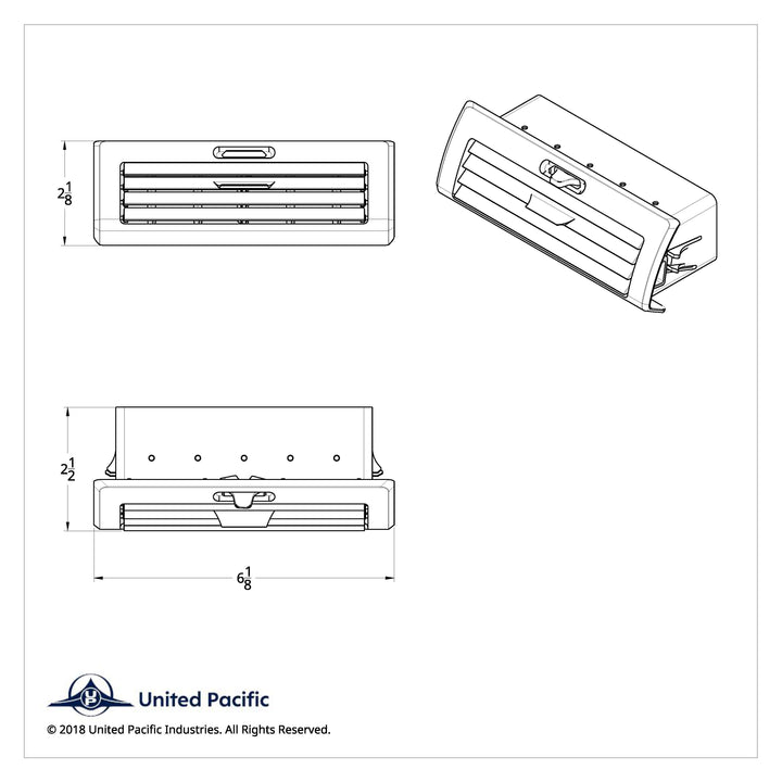 Chrome Plastic A/C Vent For 2008-2017 Freightliner Cascadia - Center/Adjustable