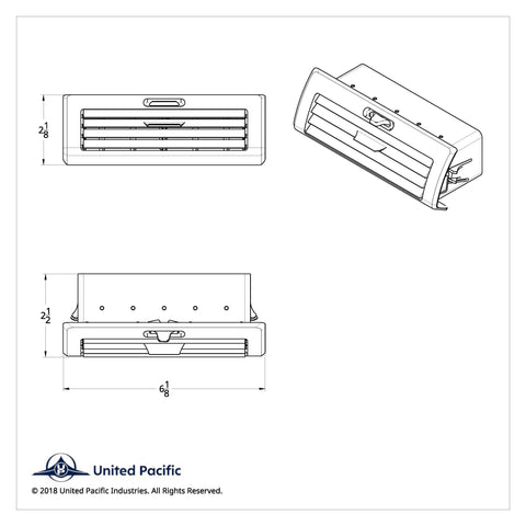 Chrome Plastic A/C Vent For 2008-2017 Freightliner Cascadia - Center/Adjustable