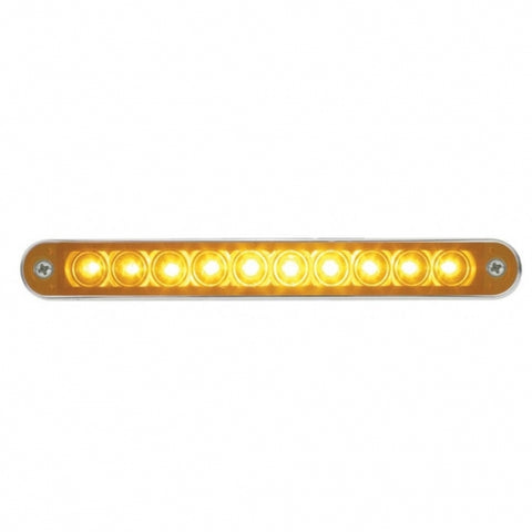10 LED 6-1/2" Turn Signal Light Bar With Bezel - Amber LED/Amber Lens