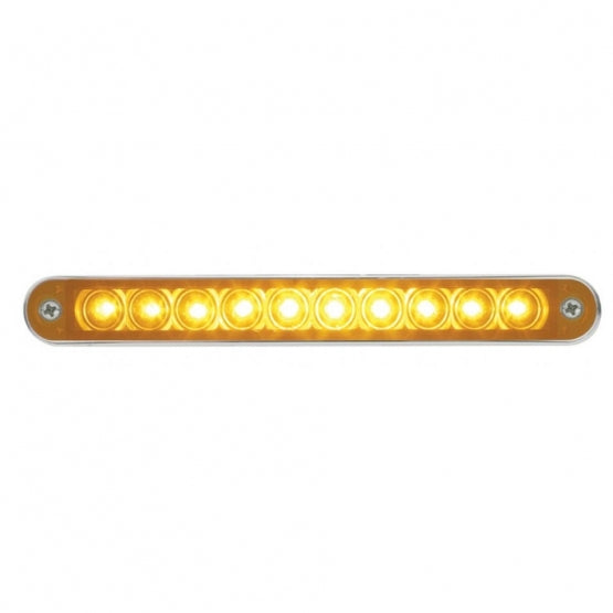 10 LED 6-1/2" Turn Signal Light Bar With Bezel - Amber LED/Amber Lens