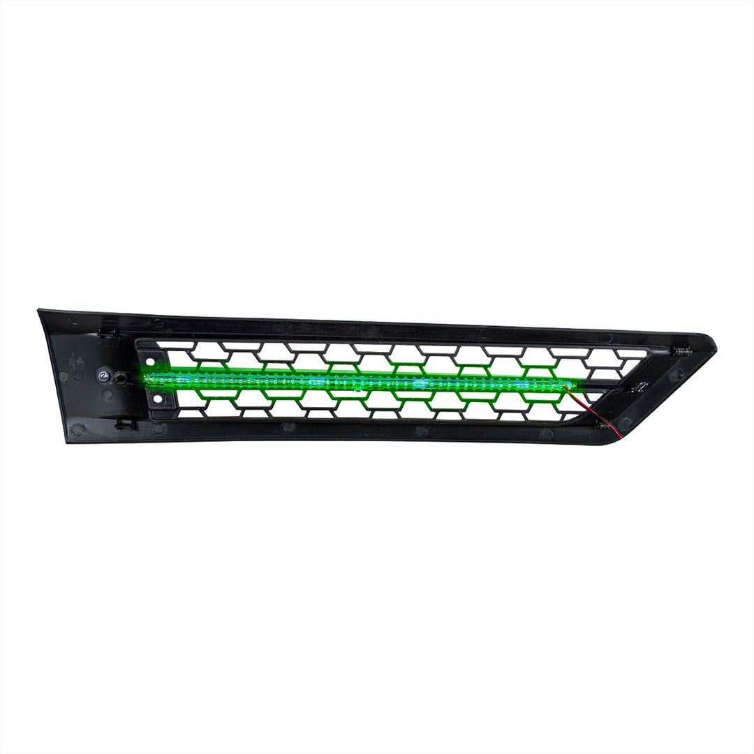 Hood Air Intake Grille With Green LED For 2018-2024 Freightliner Cascadia 126 - Driver
