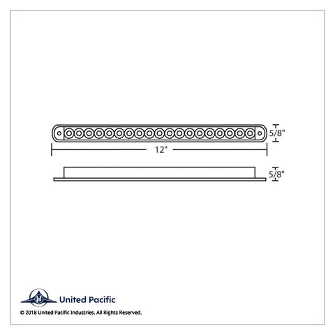 19 LED 12" Reflector Light Bar (Stop, Turn & Tail) - Red LED/Clear Lens