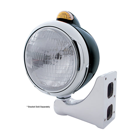 Black Guide 682-C Headlight H6024 & Dual Mode LED Signal - Amber Lens
