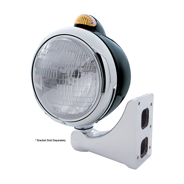 Black Guide 682-C Headlight H6024 & Dual Mode LED Signal - Amber Lens