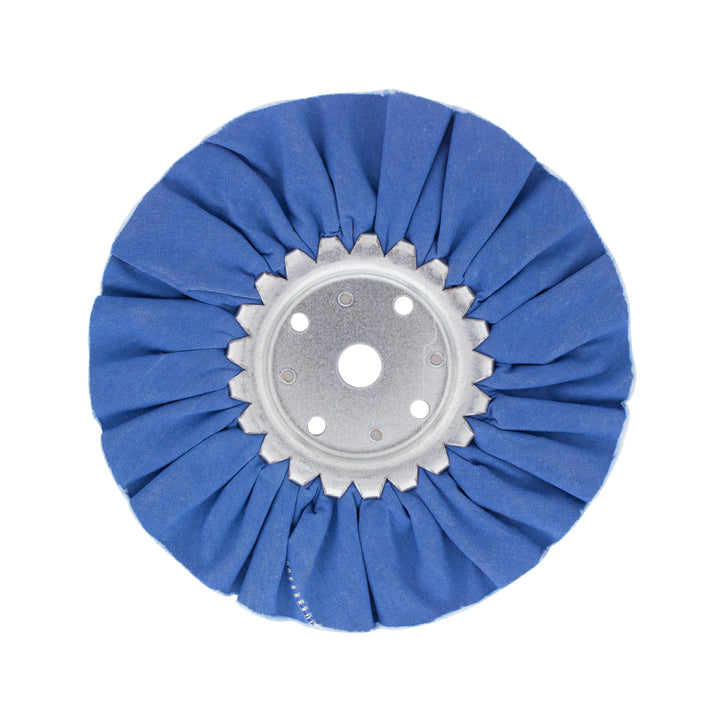 6" Blue Treated Airway Buff - 5/8" &amp; 1/2" Arbor