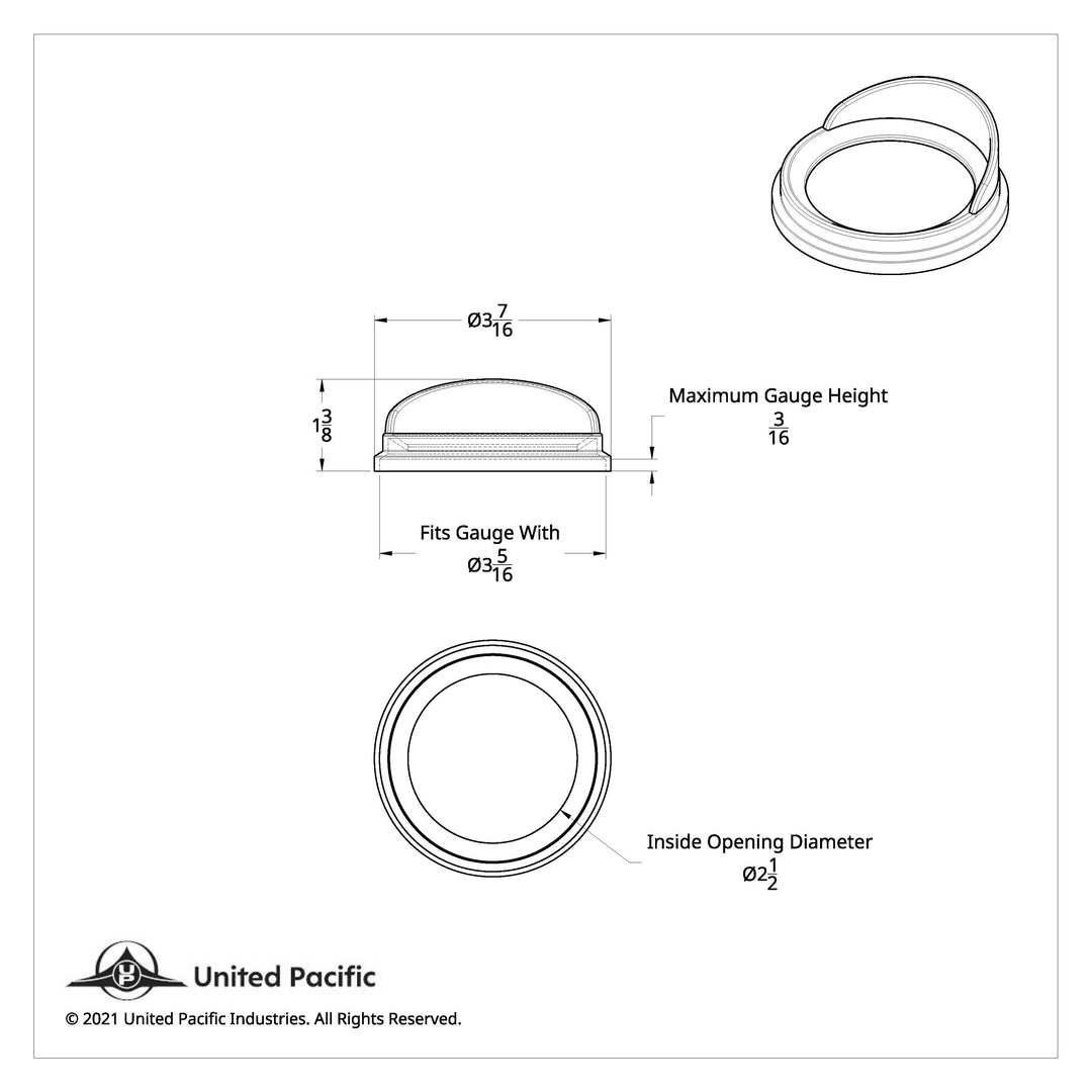 Pyrometer Gauge Bezel With Visor For Kenworth/Peterbilt - Classic Design
