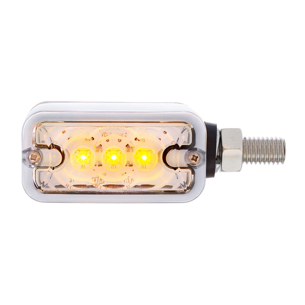 6 LED Single Function Double Face Light - Horizontal Mount - Amber & Red LED/Clear Lens