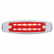 12 LED Rectangular Light (Clearance/Marker) With Chrome Bezel - Red LED/Red Lens