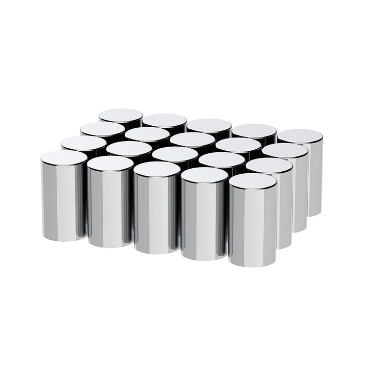 33mm x 3-1/2" Chrome Plastic Cylinder Nut Covers - Thread-On Pack of 10 United Pacific 10013