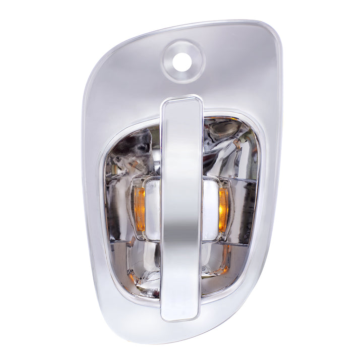 6 Amber LED Chrome Door Handle Cover for 2008-2017 Freightliner Cascadia - Driver
