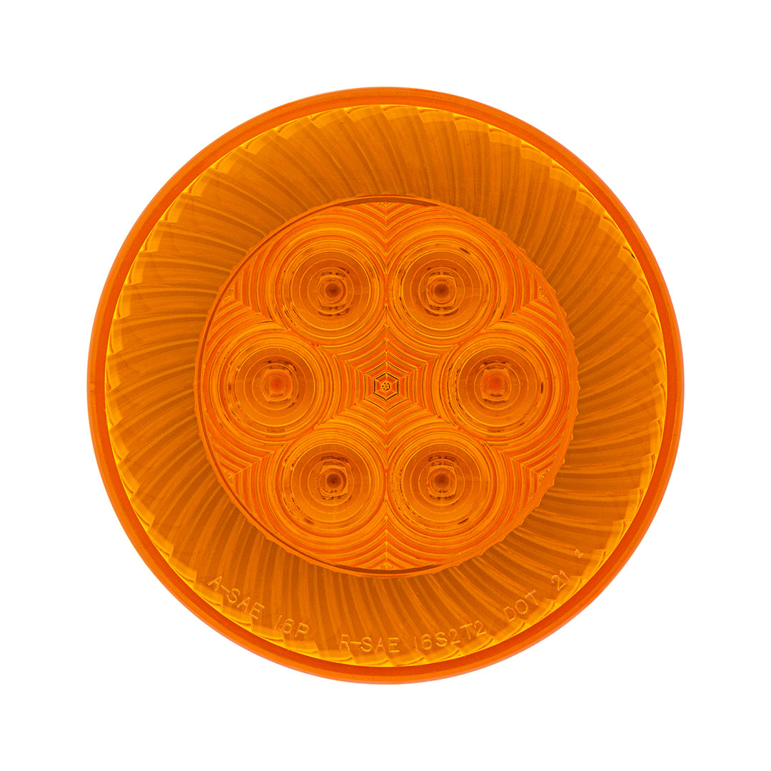 16 LED 4" Round Turbine Light (Turn Signal) - Amber LED/Amber Lens