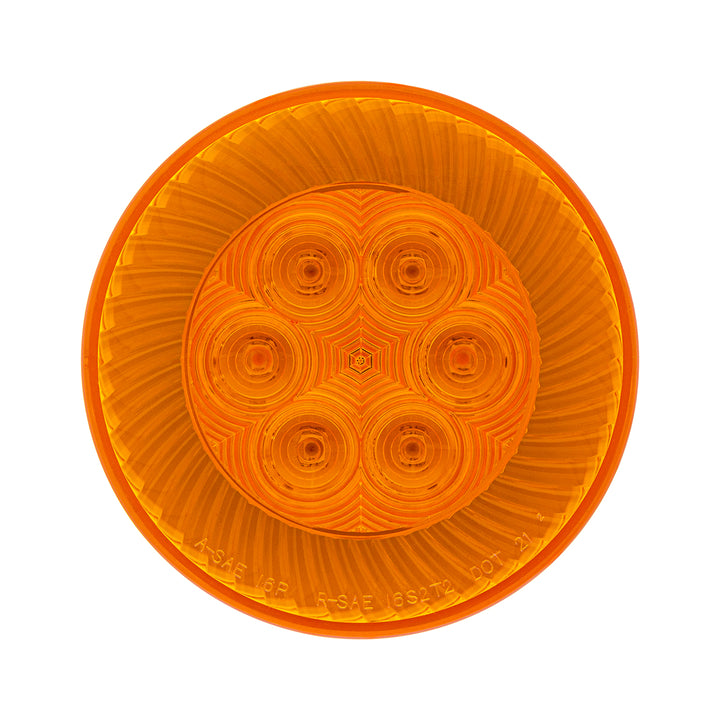 16 LED 4" Round Turbine Light (Turn Signal) - Amber LED/Amber Lens