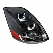 Blackout Projection Headlight With White LED Light Bar For 2003-2017 Volvo VN/VNL - Passenger