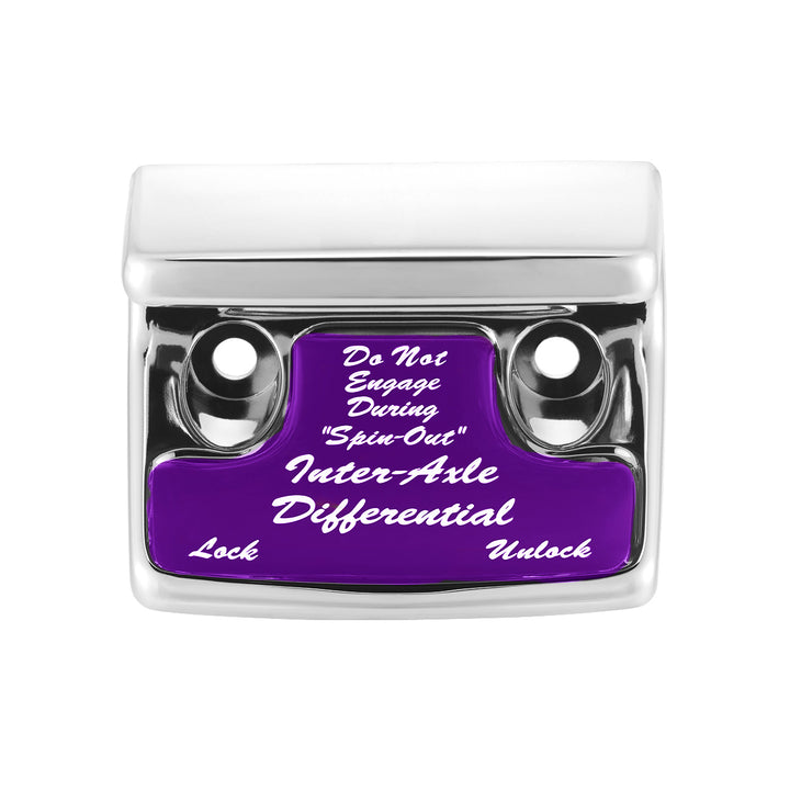 Chrome Plastic Axle/Differential Switch Guard With Glossy Sticker For 1990-2010 Freightliner Classic-Purple