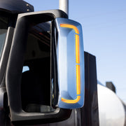 59 LED Chrome Mirror Cover With Sequential LED For 2012-2024 Volvo VNL - Driver