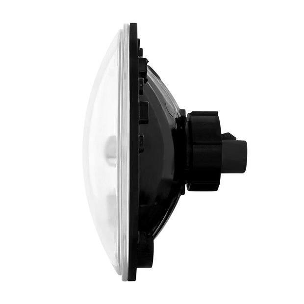 7" Crystal Headlight With White LED Halo Ring