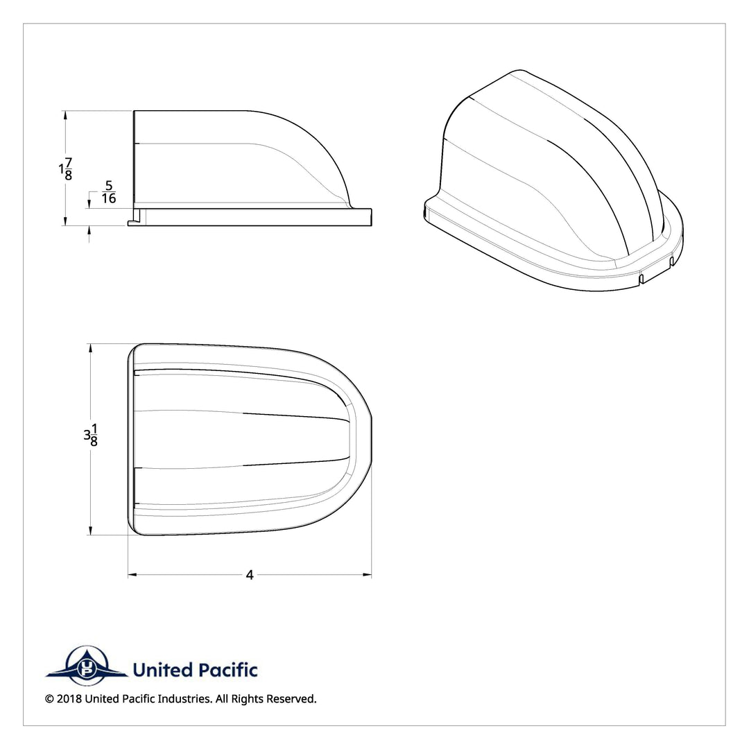 Chrome Plastic Cab Mounted Antenna Cover For PB 587 (2012-2021) And FL Cascadia (2011 &amp; Older)
