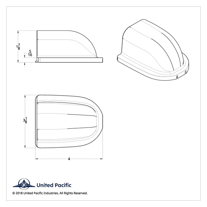 Chrome Plastic Cab Mounted Antenna Cover For PB 587 (2012-2021) And FL Cascadia (2011 &amp; Older)