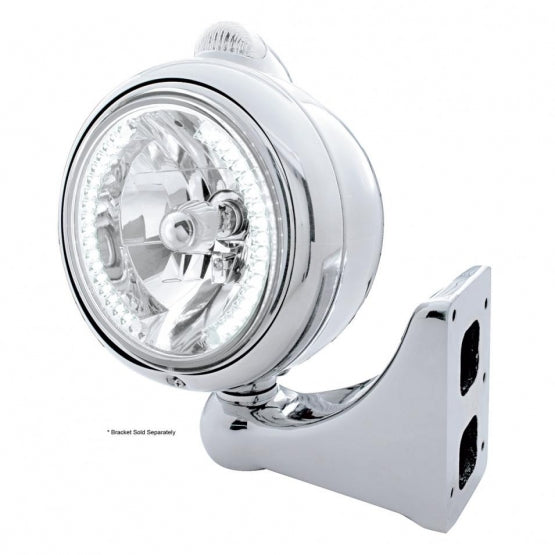 Chrome Guide 682-C Headlight H4 With White LED &amp; LED Signal - Clear Lens