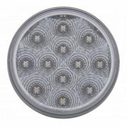 3-3/4" Bolt Pattern Chrome Spring Loaded Bar W/6X 12 Red LED 4" Reflector Lights - Clear Lens (Pair)