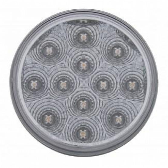 3-3/4" Bolt Pattern Chrome Spring Loaded Bar W/6X 12 Red LED 4" Reflector Lights - Clear Lens (Pair)
