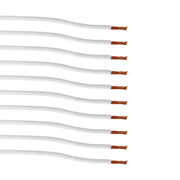 6" Single Lead Wire With .180 Bullet Termination & Stripped End - White (10 Pcs)