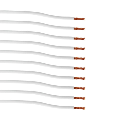 6" Single Lead Wire With .180 Bullet Termination & Stripped End - White (10 Pcs)