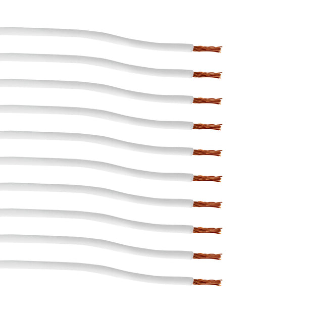 6" Single Lead Wire With .180 Bullet Termination & Stripped End - White (10 Pcs)