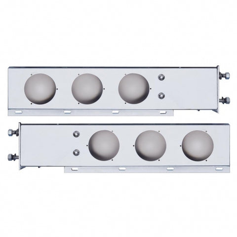 3-3/4" Bolt Pattern Chrome Spring Loaded Light Bar With 6X 4" Light Cutouts (Pair)