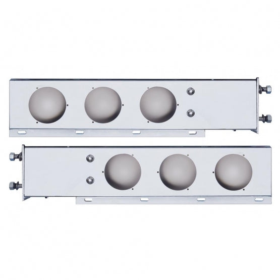 3-3/4" Bolt Pattern Chrome Spring Loaded Light Bar With 6X 4" Light Cutouts (Pair)