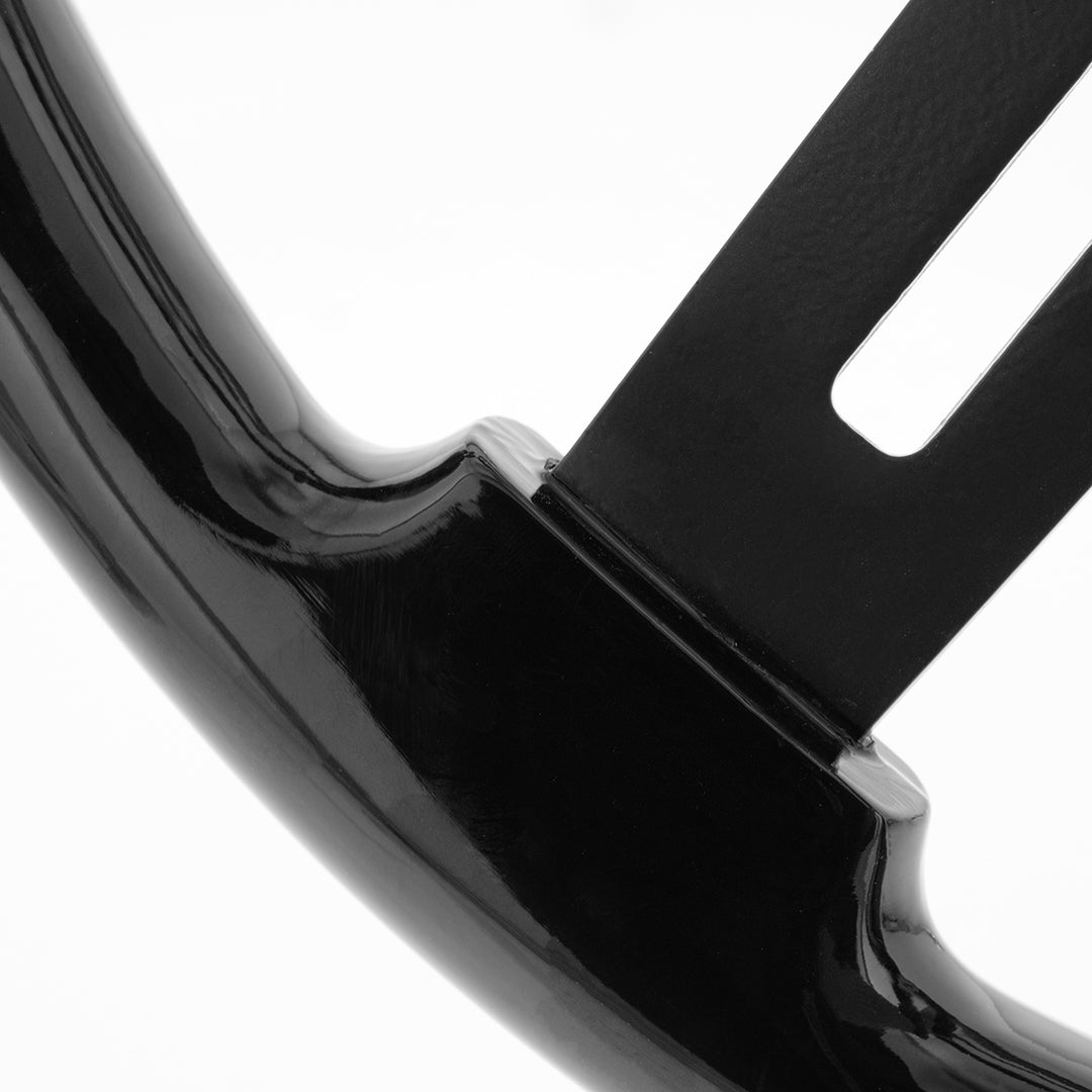 18" Matte Black 4 Spoke Steering Wheel With Horn Bezel &amp; Button-Gloss Black