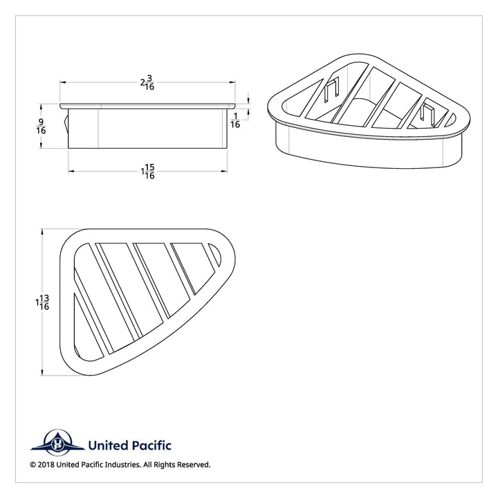 Chrome Plastic A/C Vent For 2001-2005 Peterbilt - Driver
