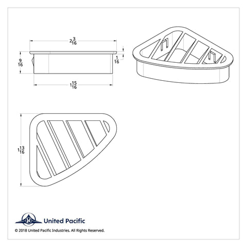 Chrome Plastic A/C Vent For 2001-2005 Peterbilt - Driver