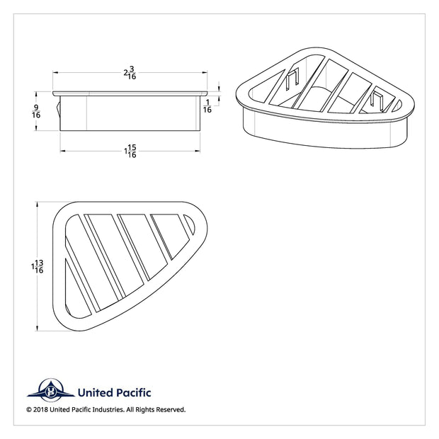 Chrome Plastic A/C Vent For 2001-2005 Peterbilt - Driver