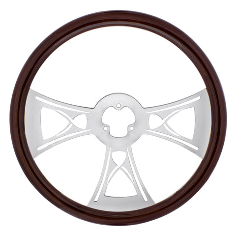 18" Wood Steering Wheel - Hourglass